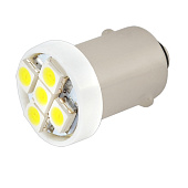  Автолампа диод T8,5 (T4W) 12V 5 SMD BA9S 1-конт Белая  SKYWAY Габариты, салон, номер 2шт 