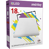  Светильник точечный встраиваемый LED 18Вт BDLS квадрат белый безрамочный (120х25/монтажн d50-110) /Smartbuy 