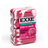 Крем-мыло туалетное EXXE 1+1 Нежный пион 4х90г (розовое) полосатое Крем-мыло туалетное EXXE 1+1 Нежный пион 4х90г (розовое) полосатое