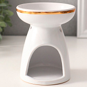  Аромалампа для эфирных масел «Древо жизни», керамика, белая с золотом, 9.3?9.3?11.8 см 10323621 