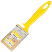  Кисть плоская Эмали 50х12мм, натуральная щетина, желтая пластиковая ручка, АКОР 