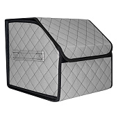  Органайзер в багажник экокожа 30х30х30см серый/черный 