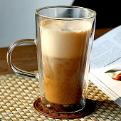 Кружка стеклянная с двойными стенками 450мл "Хай-Тек" для латте 359-0928 Кружка стеклянная с двойными стенками 450мл "Хай-Тек" для латте 359-0928