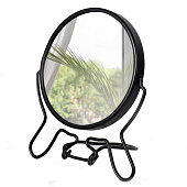  Зеркало настольное подвесное QF, круглое, с увеличением, d 9 см, металл, черный 9872521 