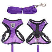  Шлейка с поводком Sweet puppy, 118 см, размер M, черный, 511-070 