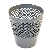  Корзина для бумаг 14л Attomex круглая сетчатая серая (12) /4106703/ 