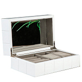 Шкатулка для украшений дерево «Шарм», белая, под часы, с зеркалом, 20,5х8х12 см Шкатулка для украшений дерево «Шарм», белая, под часы, с зеркалом, 20,5х8х12 см