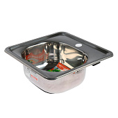  Мойка врезная 38х38х16,5мм 0,6мм с сифоном 3838 АВ Accoona 