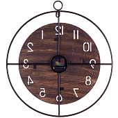  Часы настенные Классика Рубин, d-50 см, металл,  черный+дерево , 5012-001 