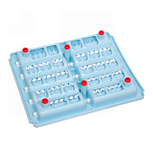  Массажер пластик для ног Барабаны 2 секц по 5 ряд 26х22х5 см голубой 4564183 