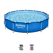  Bestway Бассейн каркасный 366x76см, 6473л, ф-насос  арт.56681 
