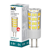 Лампа LED Corn 5Вт 4000К G4 230В IEK LLE-Corn-5-230-40-G4 Лампа LED Corn 5Вт 4000К G4 230В IEK LLE-Corn-5-230-40-G4