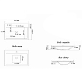 Раковина Океан 60 литьевой мрамор (для тумбы Кейптаун 60) белый Раковина Океан 60 литьевой мрамор (для тумбы Кейптаун 60) белый