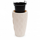 Кашпо "Флэйм" D400мм вставка светло бежевый М8888 Кашпо "Флэйм" D400мм вставка светло бежевый М8888
