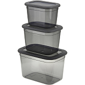 Набор емкостей д/продуктов "Респект"3шт (0,8/1,3/2,3л) Графитовый М1265 Набор емкостей д/продуктов "Респект"3шт (0,8/1,3/2,3л) Графитовый М1265
