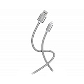 Дата-кабель Smartbuy S02 Lightning серый 3А 1м  iK-512-S02dg