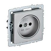 Розетка встраиваемая без заземления, цвет сталь, IEK BRITE Розетка встраиваемая без заземления, цвет сталь, IEK BRITE