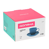  Чайная пара Доляна Коралл, фарфор 275 мл, 15,9х15,9 см, синяя 10473049 