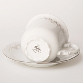 Чашка 230мл с блюдцем 155мм "Constance", декор "Серый орнамент" отводка платина БТФ0787 Чашка 230мл с блюдцем 155мм "Constance", декор "Серый орнамент" отводка платина БТФ0787