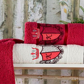 Комплект полотенец в коробке MERZUKA махровые 3 шт. KING (бордовый) Комплект полотенец в коробке MERZUKA махровые 3 шт. KING (бордовый)