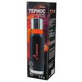  Термос HS.TM-040 1200ML черный (2 крышки-кружки) TONAR 
