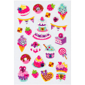  Наклейки зефирные "Праздник", многоразовые, перламутровые со стразами, 10х15 см, ЮНЛАНДИЯ, 661838 