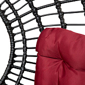  Кресло подвесное Лондон арт.D35B-МТ003 (стойка+основание.черн.,корзн.черн.,подуш.бордовая, 3 уп. (Т)) мах 120 кг 