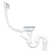 Сифон для мойки WIRQUIN 3 1/2"х40 гибкая труба 800мм 40/50 с отвод для стир маш 30987091