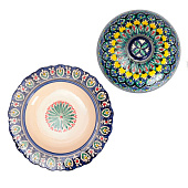 Блинница Риштанская Керамика «Узоры» d=24 см 7362530 Блинница Риштанская Керамика «Узоры» d=24 см 7362530