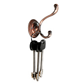 Крючок мебельный ТУНДРА TKD013, двухрожковый, медь 1866219 Крючок мебельный ТУНДРА TKD013, двухрожковый, медь 1866219