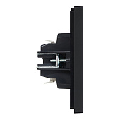 Выключатель встраиваемый 2 клавиши, цвет черный, с подсветкой, IEK FORTE&PIANO Выключатель встраиваемый 2 клавиши, цвет черный, с подсветкой, IEK FORTE&PIANO