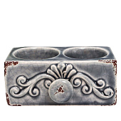 Подсвечник керамика на 2 свечи "Растительный узор" МИКС 5х12х8 см 7985102 Подсвечник керамика на 2 свечи "Растительный узор" МИКС 5х12х8 см 7985102