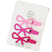 Набор заколок для волос GIRLY 3 шт. "Elegant bows", pink Набор заколок для волос GIRLY 3 шт. "Elegant bows", pink