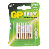  Батарейка AAA Alkaline LR03, 4шт, GP Super 