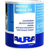 Эмаль акриловая полуматовая AURA Luxpro Remix Aqua 30 0,9л Эмаль акриловая полуматовая AURA Luxpro Remix Aqua 30 0,9л