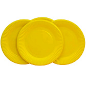 Набор бумажных тарелок 20 шт. "Party yellow" (230 мм) Набор бумажных тарелок 20 шт. "Party yellow" (230 мм)