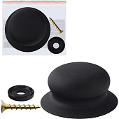  Ручка д/крышки с саморезом в уп. Черная 007187 