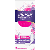 Ежедневные гигиенические прокладки ALWAYS ароматизированные Незаметная защита Экстраудлинен 18шт. Ежедневные гигиенические прокладки ALWAYS ароматизированные Незаметная защита Экстраудлинен 18шт.