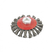 Щетка "тарелка" для УШМ 100 мм, М14,круч. пров. 0.5 мм Matrix Щетка "тарелка" для УШМ 100 мм, М14,круч. пров. 0.5 мм Matrix
