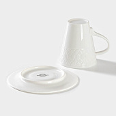 Чайная пара фарфоровая Magistro Argos, белый 7462771 Чайная пара фарфоровая Magistro Argos, белый 7462771