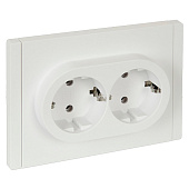  Розетка двойная встраиваемая с заземлением, цвет белый, IEK FORTE&PIANO 