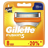 Сменные кассеты для бритья GILLETTE FUSION 8шт