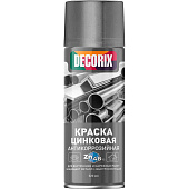  Краска аэрозольная антикоррозийная для защиты металла цинк 48% DECORIX, 520 мл 