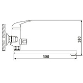  Смеситель для ванны L-образный 30см с аксессуарами UNI1063F Laute 