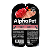 Влажный корм AlphaPet Superpremium для собак  100г  паштет говядина 211017
