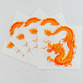 Салфетки бумажные New Line DESIGN Дракон на белом 33х33 3 слоя.20 штук Салфетки бумажные New Line DESIGN Дракон на белом 33х33 3 слоя.20 штук