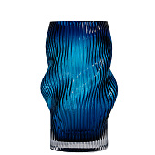 Ваза «Ванесса», волны, 24х12 см, стекло, синяя 10872823 Ваза «Ванесса», волны, 24х12 см, стекло, синяя 10872823