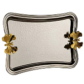  Прямоугольный поднос Бабочка золотая 27х18х3 см 200203 