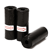 Пакеты для уборки за собаками однотонные (3 рулона по 15 пакетов 29х21 см), чёрные 7110501 Пакеты для уборки за собаками однотонные (3 рулона по 15 пакетов 29х21 см), чёрные 7110501