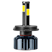  Автолампа диод H4 P43t 12/24V  25W 2500Лм SKYWAY вентилятор+драйвер ПРОТОН А4 6000К Белая коробка комп.2шт 